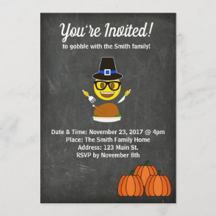 2017 Emoji Thanksgiving Dinner Invitation