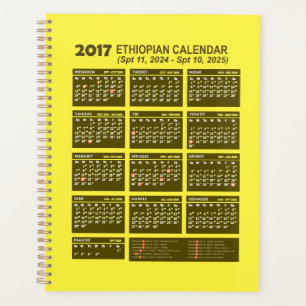 2017 Ethiopian Calendar Year 2024 and 2025 Planner