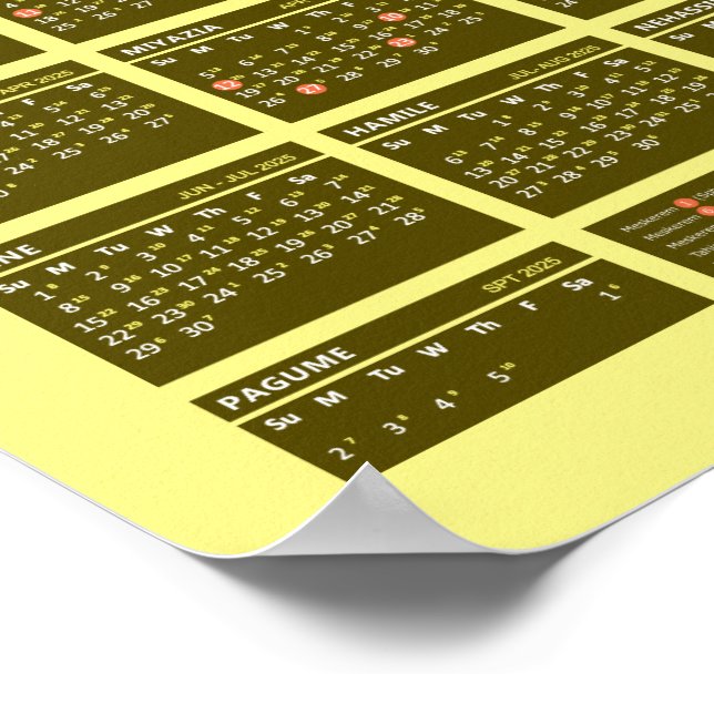 2017 Ethiopian New Year Calendar 2024/2025 Poster Zazzle