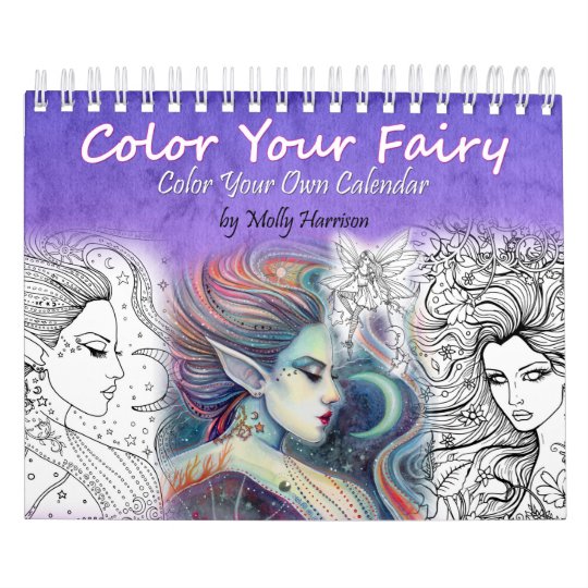 2017 Fairy Coloring Calendar Adult Coloring Zazzle Com