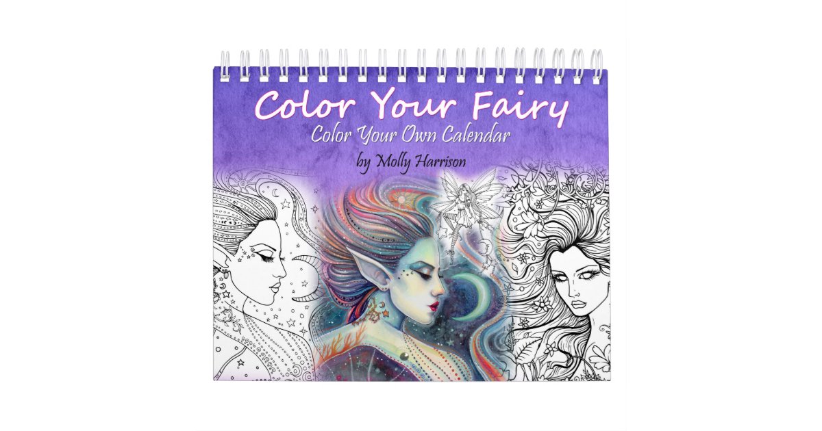 2017 Fairy Coloring Calendar Adult Coloring Zazzle Com