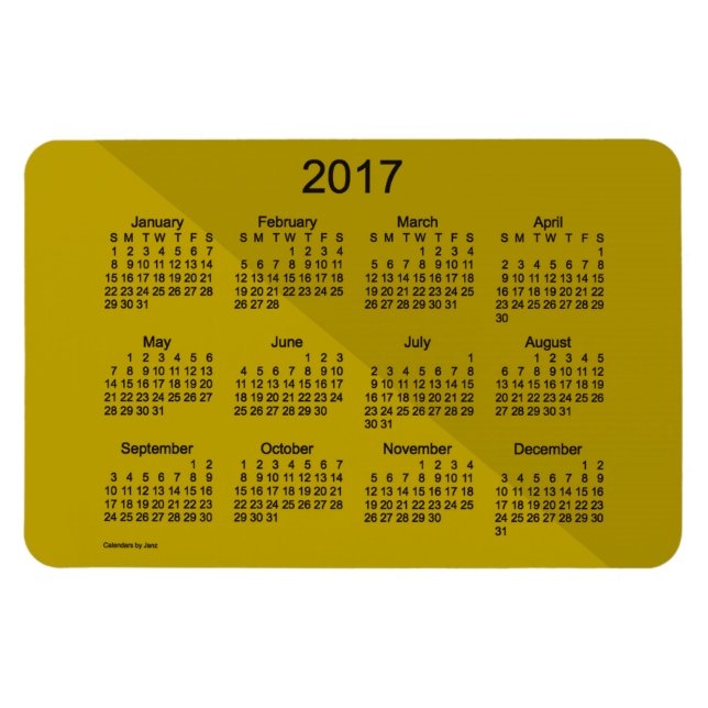 2017 Gold Angle Art Calendar by Janz 4x6 Magnet (Horizontal)