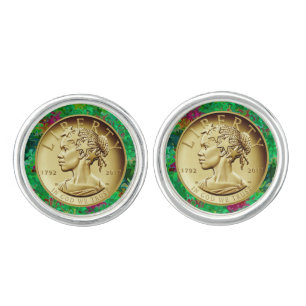 2017-GOLD-LADY-LIBERTY-COIN CUFFLINKS