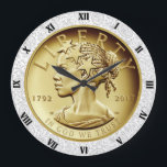 2017 GOLD LADY LIBERTY COIN LARGE CLOCK<br><div class="desc">2017 GOLD LADY LIBERTY COIN----Emblematic figures of liberty have graced American coins since the founding of the United States Mint 225 years ago. Our newest Lady Liberty is a modern rendition of this iconic figure that embodies the ideals of freedom and equality first set forth in our Declaration of Independence....</div>
