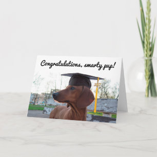 2017 Graduation Cap & Charm Dog Dachshund Smarty Card