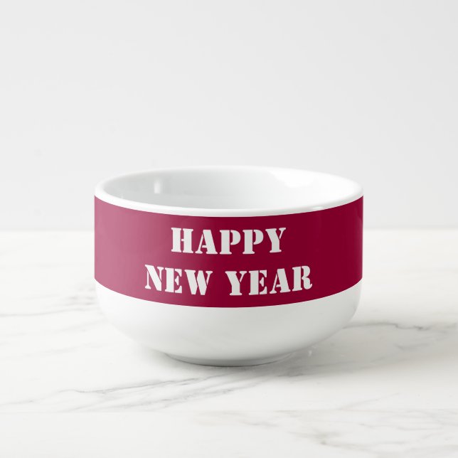 2017 HAPPY NEW YEAR editable text Template diy Soup Mug (Front)