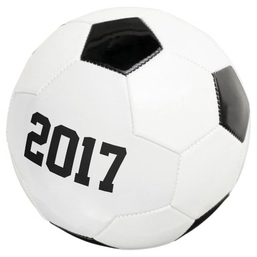 2017 Happy New Year Soccer Ball Black and White