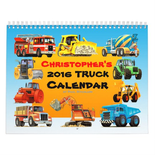 2017 kids custom construction truck calendar zazzle com