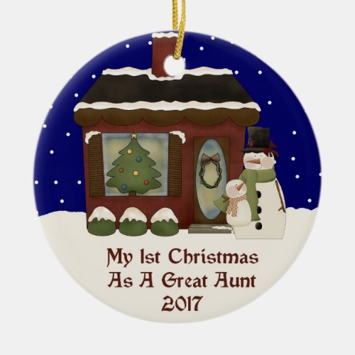 2017 My 1st Christmas As Great Aunt Ceramic Ornament