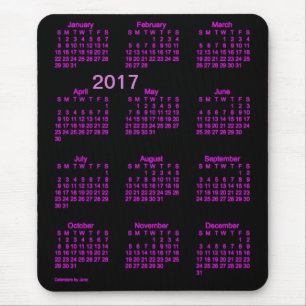 2017 Neon Pink Large Print Calendar by Janz Mouse Pad