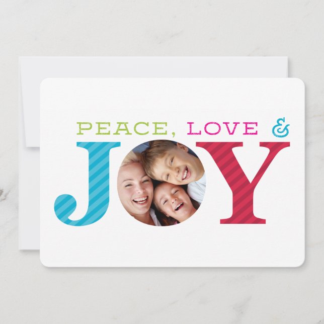 2017 PHOTO HOLIDAY simple bold joy modern colorful Card (Front)
