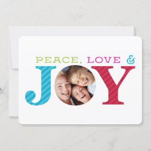 2017 PHOTO HOLIDAY simple bold joy modern colorful Card