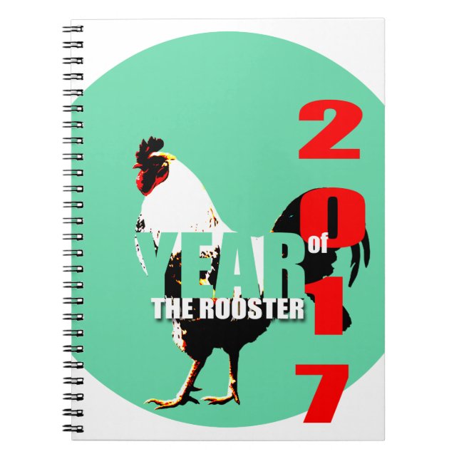 2017 Rooster Year in Green Circle notebook (Front)