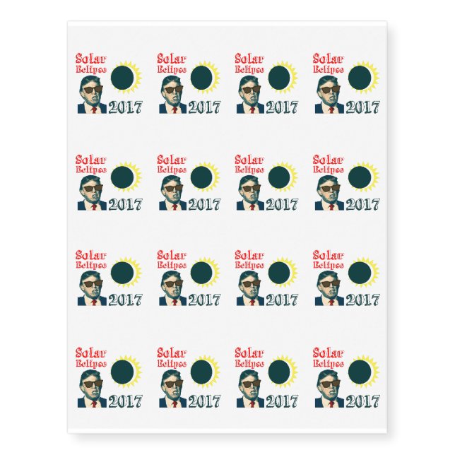 2017 Solar Eclipse  Stargazer Astronomer Eclipse Temporary Tattoos (Front)