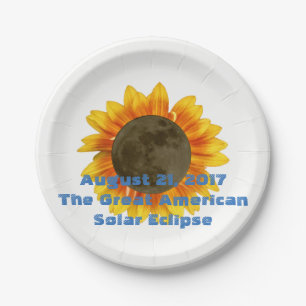 2017 Solar Eclipse, Sunflower Edition Paper Plates