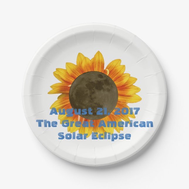 2017 Solar Eclipse, Sunflower Edition Paper Plates (Front)