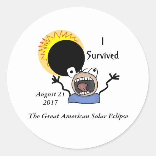 2017 Solar Eclipse Survival Edition Classic Round Sticker