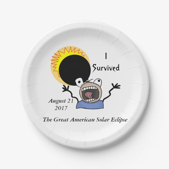2017 Solar Eclipse Survival Edition Paper Plates (Front)