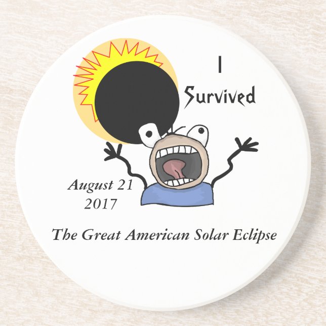 2017 Solar Eclipse Survival Edition Sandstone Coaster (Front)