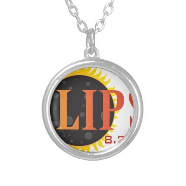 2017 Solar Eclipse Text Abstract Illustration Silver Plated Necklace 2017 Solar Eclipse Text Abstract Illustration Silver Plated Necklace