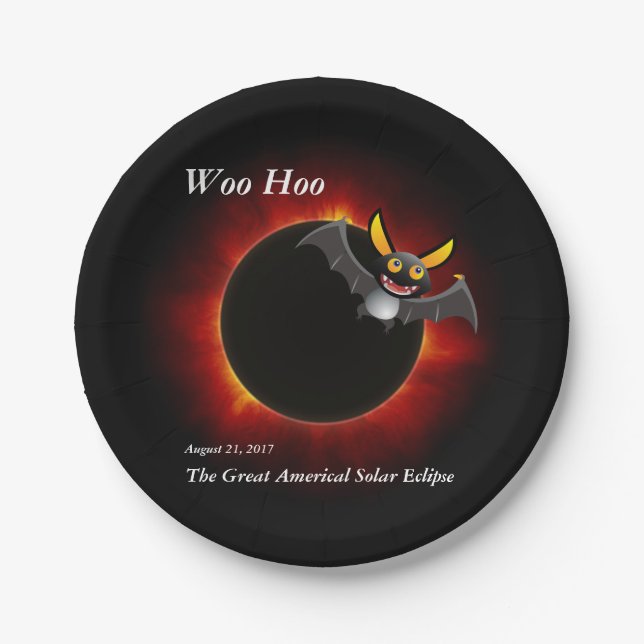 2017 Solar Eclipse, Vampire Edition Paper Plates (Front)