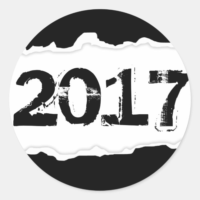 2017 (torn paper) classic round sticker (Front)