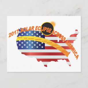 2017 Total Solar Eclipse Across USA Map Postcard