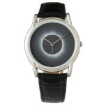 2017 Total Solar Eclipse Black Leather Watch at Zazzle