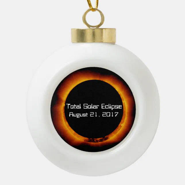 2017 Total Solar Eclipse Ceramic Ball Christmas Ornament Zazzle