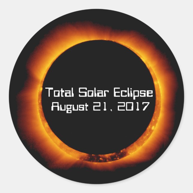 2017 Total Solar Eclipse Classic Round Sticker (Front)