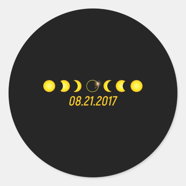 2017 Total Solar Eclipse  Classic Round Sticker (Front)