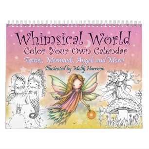 2017 Whimsical World Color Your Own Wall Calendar