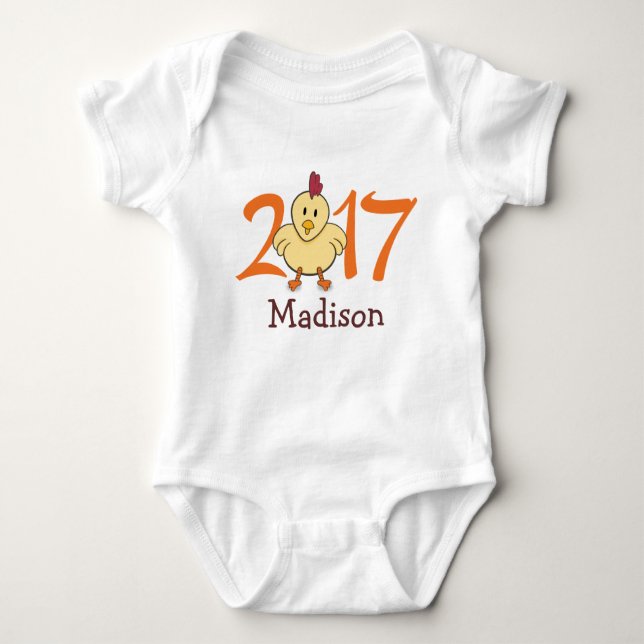2017 Year of the Rooster (personalize version) Baby Bodysuit (Front)
