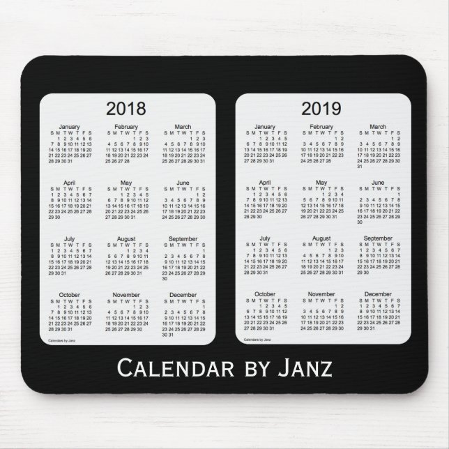 2018-2019 Black Calendar by Janz Mousepad (Front)