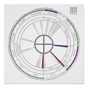 2018-2019 Square Liturgical Calendar NEW! Poster