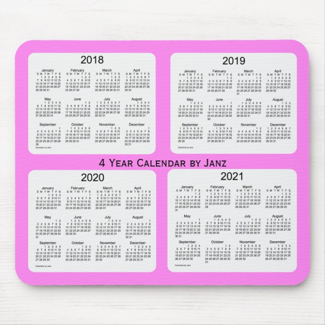 2018-2021 Violet 4 Year Calendar by Janz Mouse Pad (Front)