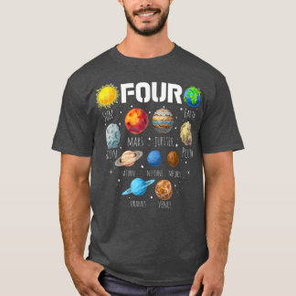 2018 4 Year Old Outer Space 4th Birthday Party Sol T-Shirt