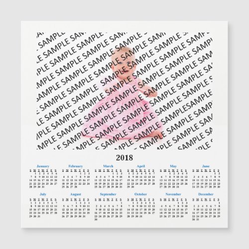 2018 Annual Photo Custom Calendar Magnet Card