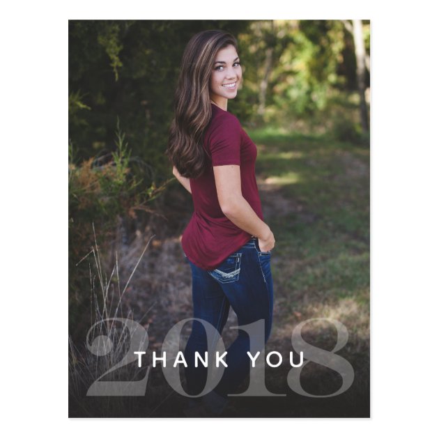 2018 Bold Elegance Graduation Thank You Postcard