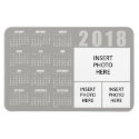 2018 Calendar Magnet - 3 Family Photos - Gray