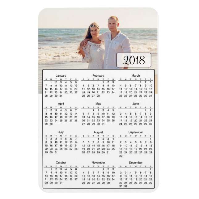 2018 Calendar Personalized Couple Photo Magnet (Vertical)
