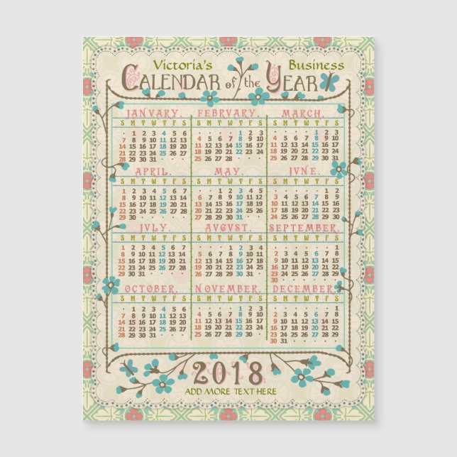 2018 Calendar (See Description for New Version)  (Front)