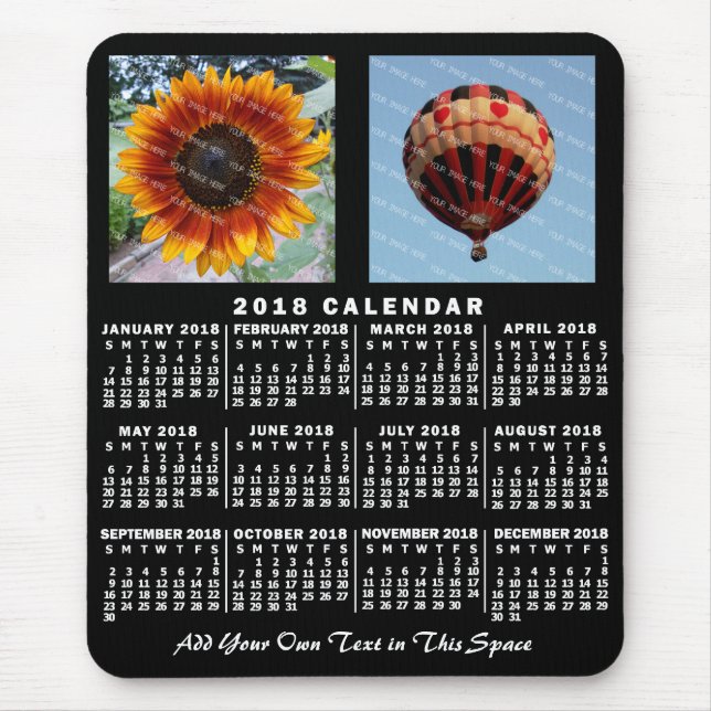 2018 Calendar (See Description for New Version)  Mouse Pad (Front)