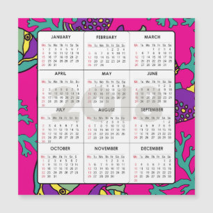2018 Calendar Square Magnetic Fish and Coral