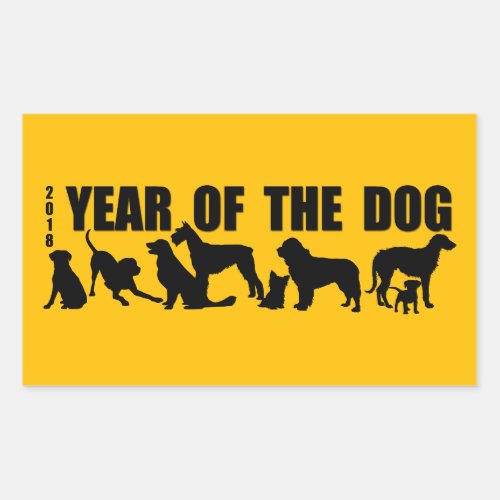 2018 Chinese New Year of The Dog Rectangular S Rectangular Sticker