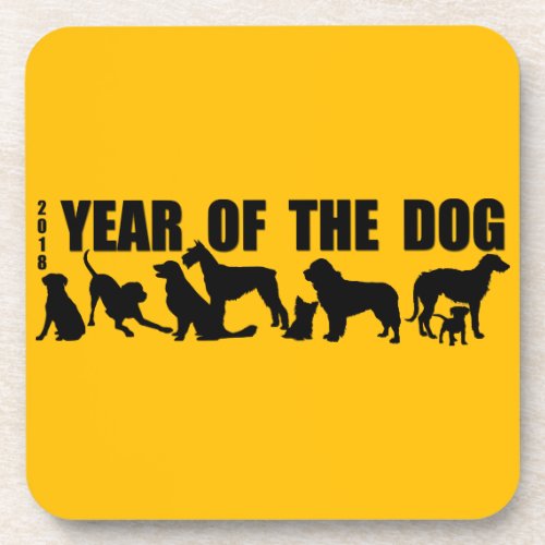 2018 Chinese New Year of The Dog Square Sticker Drink Coaster