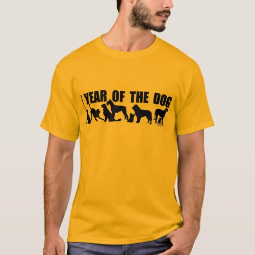 2018 Chinese New Year of The Dog Yellow Men Tee