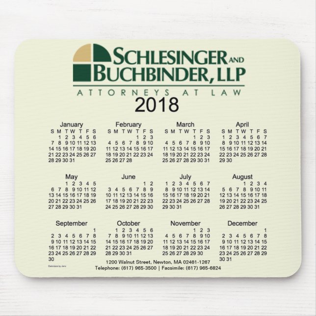 2018 Custom Design Business Calendar by Janz Mouse Pad (Front)