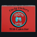 2018 Favorite Beings Autism Charity Calendar<br><div class="desc">Cindy Ginter's favorite beings collection has been created to donate to Autism Speaks.   See all my t-shirts,  posters,  etc. in my favorite beings collection.  Favorite beings are characters created to do some of our most cherished things with one another!!</div>