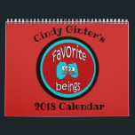 2018 Favorite Beings Autism Charity Calendar<br><div class="desc">Cindy Ginter's favorite beings collection has been created to donate to Autism Speaks.   See all my t-shirts,  posters,  etc. in my favorite beings collection.  Favorite beings are characters created to do some of our most cherished things with one another!!</div>